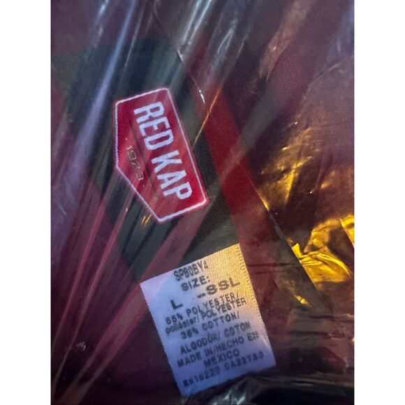 Red kap Men's Short Sleeve Poplin Dress Shirt large burgundy - Picture 4 of 6